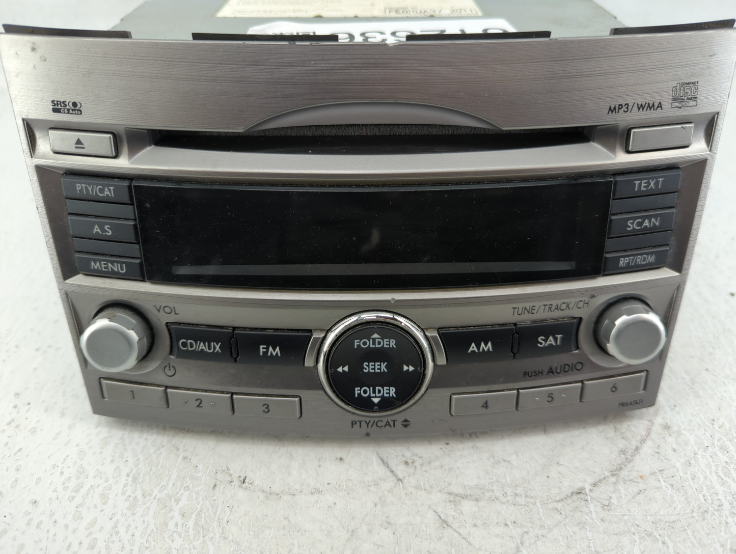 2010-2012 Subaru Legacy Radio AM FM Cd Player Receiver Replacement P/N:86201AJ64A Fits Fits 2010 2011 2012 OEM Used Auto Par