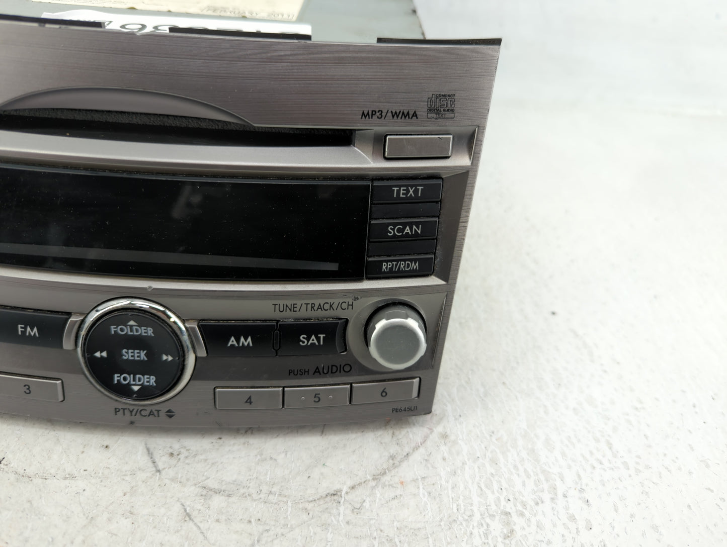 2010-2012 Subaru Legacy Radio AM FM Cd Player Receiver Replacement P/N:86201AJ64A Fits Fits 2010 2011 2012 OEM Used Auto Par