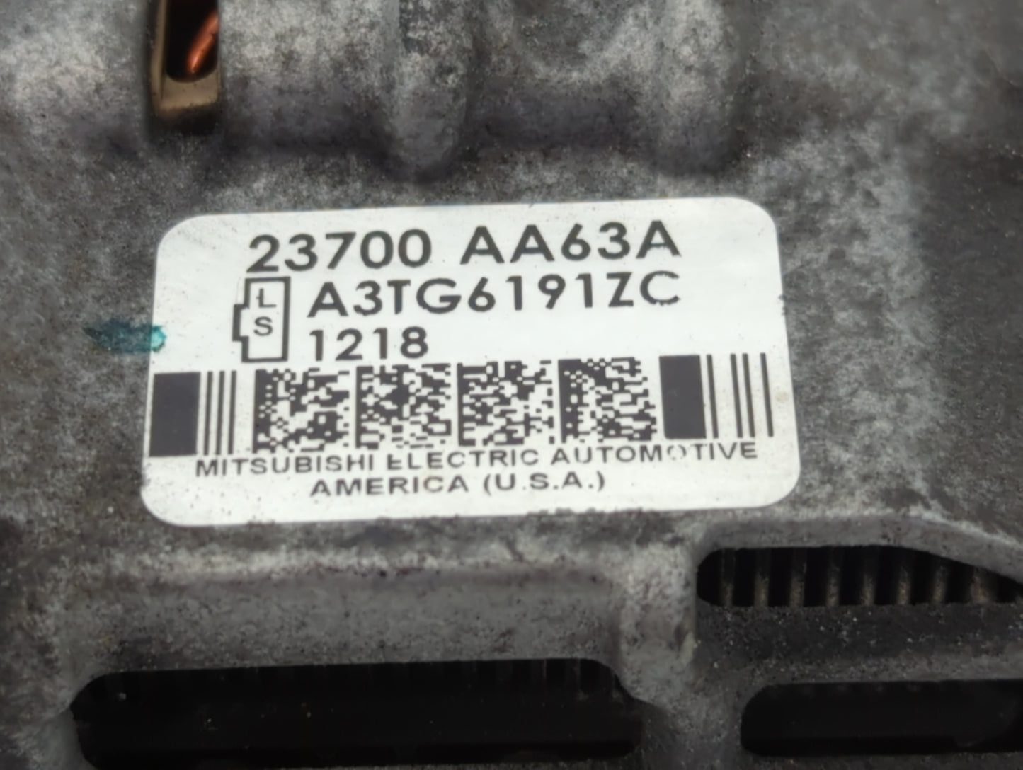 2010-2012 Subaru Legacy Alternator Replacement Generator Charging Assembly Engine OEM P/N:A3TG6191ZC 23700 AA63A Fits OEM Us