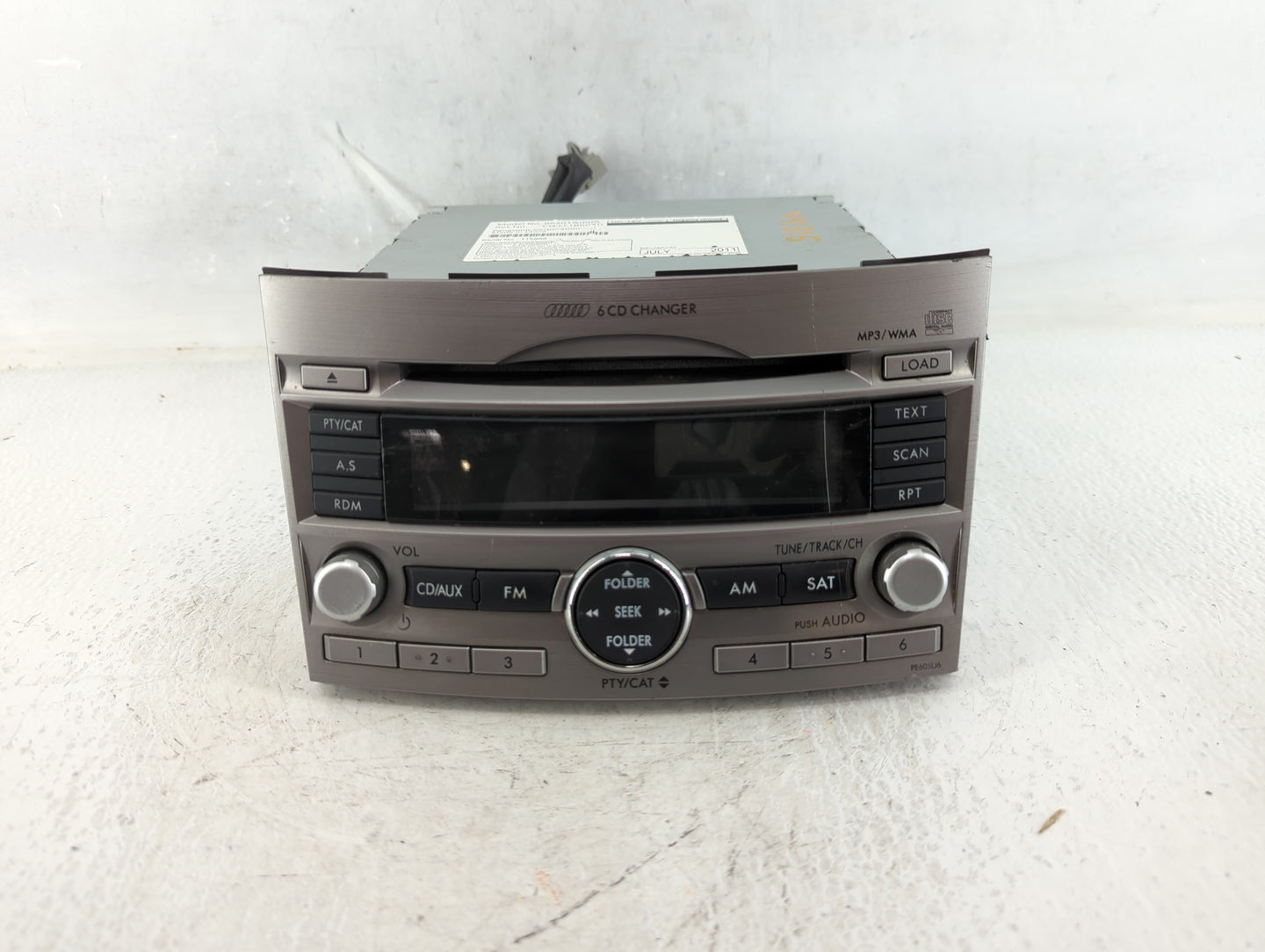 2010-2012 Subaru Legacy Radio AM FM Cd Player Receiver Replacement P/N:86201AJ60A Fits Fits 2010 2011 2012 OEM Used Auto Par