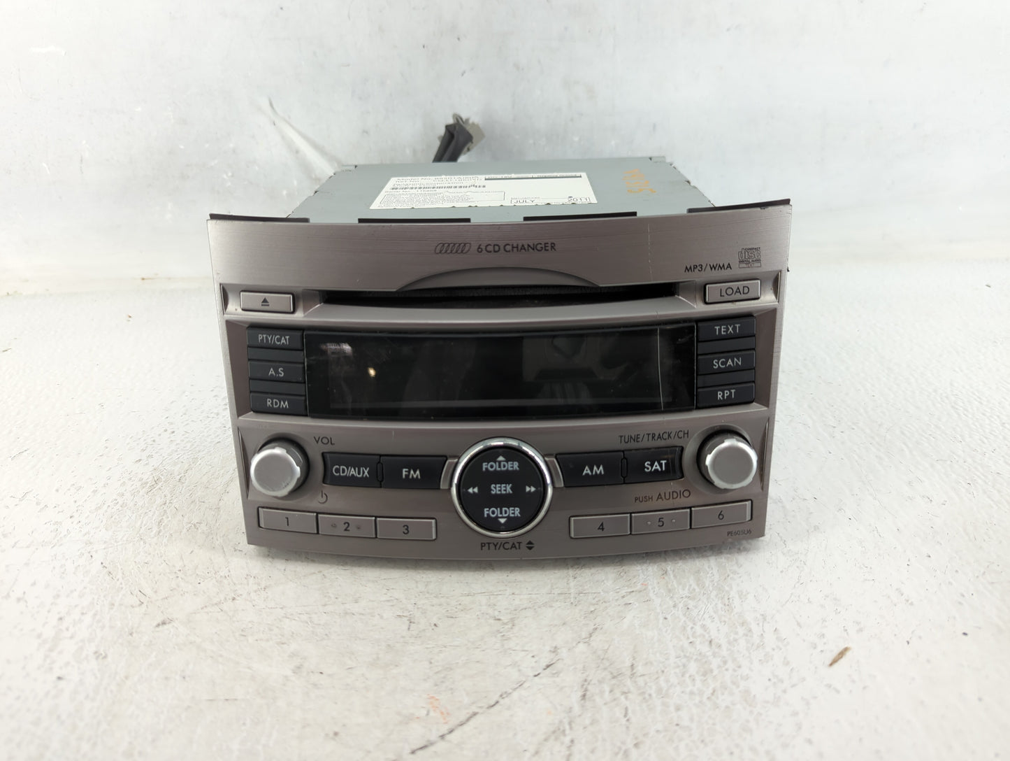 2010-2012 Subaru Legacy Radio AM FM Cd Player Receiver Replacement P/N:86201AJ60A Fits Fits 2010 2011 2012 OEM Used Auto Par