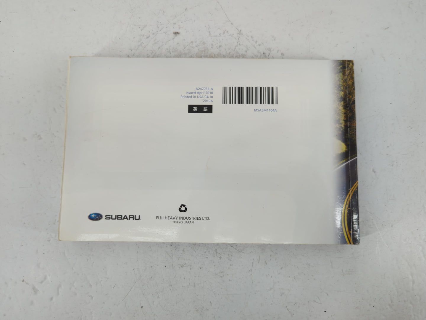 2011 Subaru Legacy Owners Manual Book Guide P/N:MSA5M1104A A2470BE-A OEM Used Auto Parts - Oemusedautoparts1.com