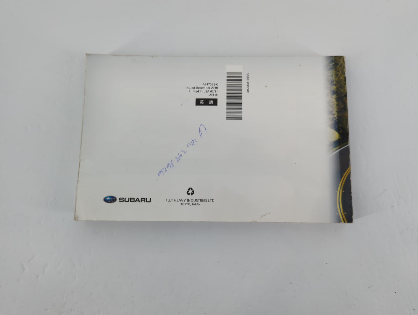 2011 Subaru Legacy Owners Manual Book Guide P/N:MS5M1104A OEM Used Auto Parts - Oemusedautoparts1.com