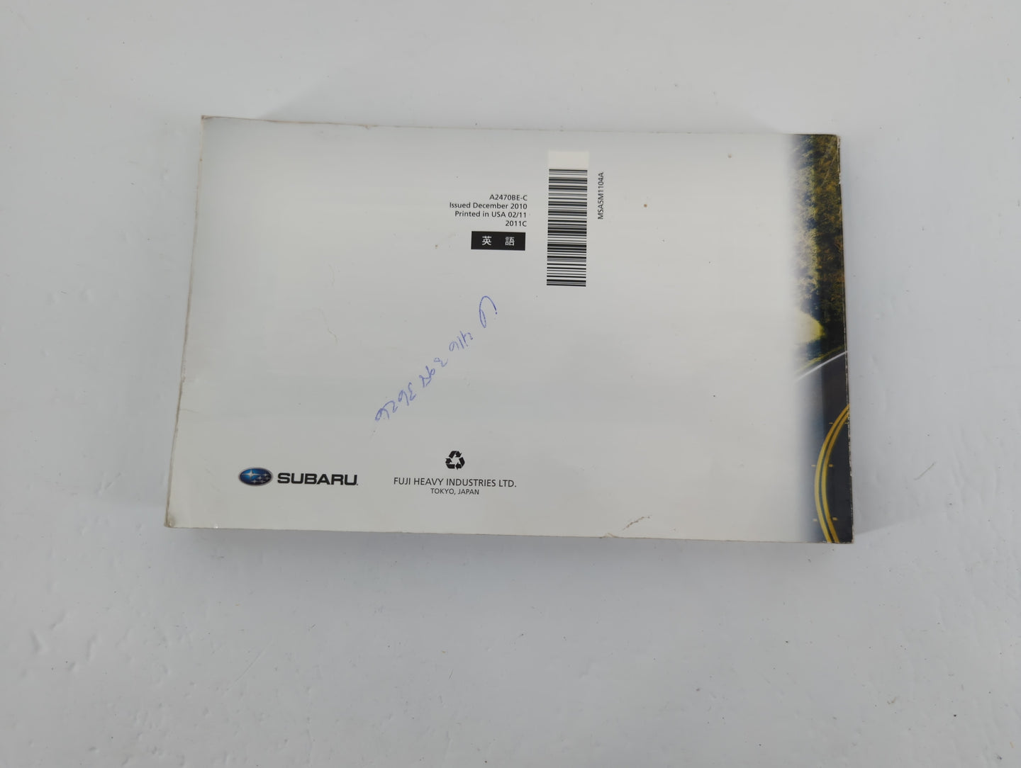 2011 Subaru Legacy Owners Manual Book Guide P/N:MS5M1104A OEM Used Auto Parts - Oemusedautoparts1.com