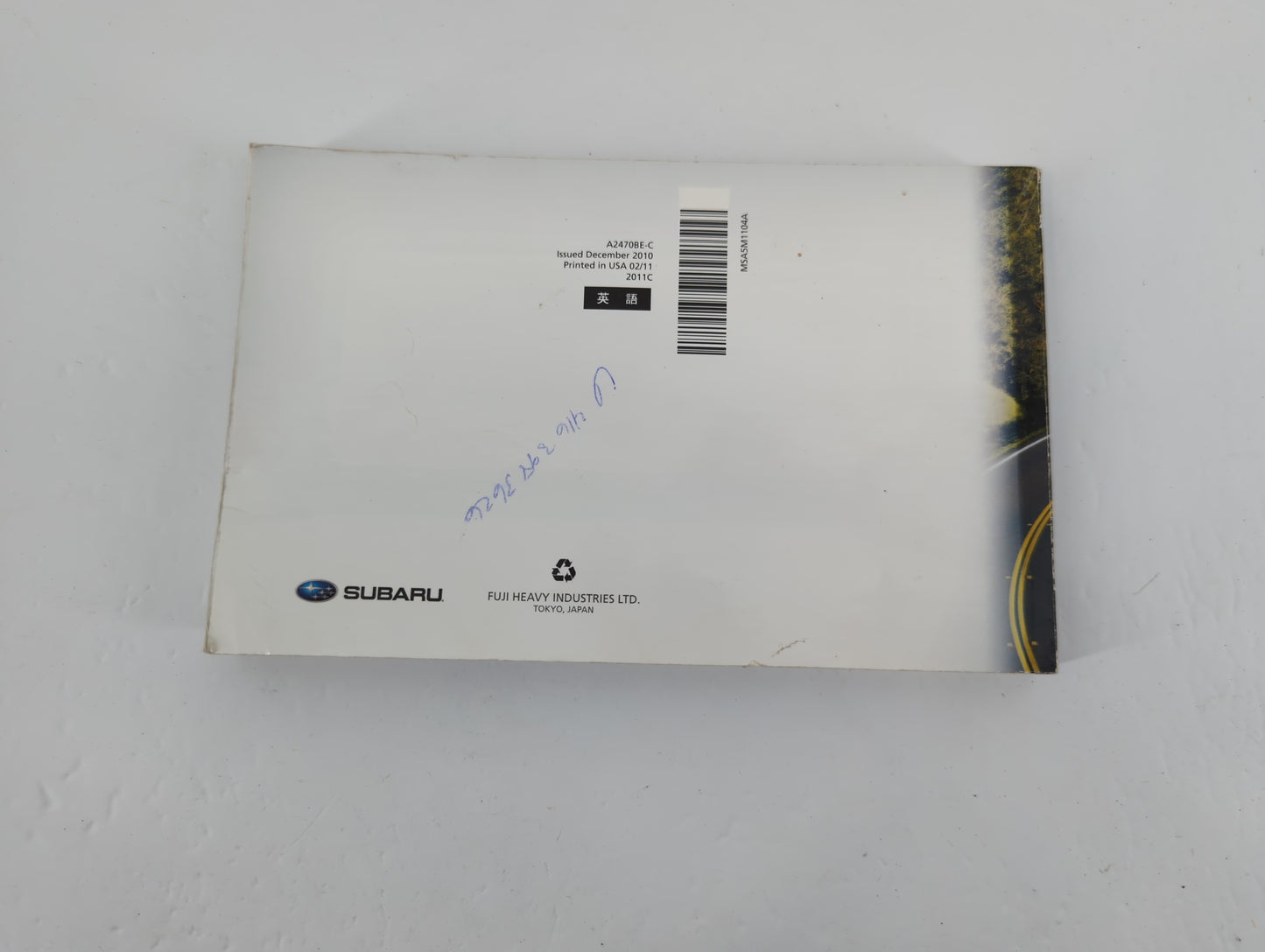 2011 Subaru Legacy Owners Manual Book Guide P/N:MS5M1104A OEM Used Auto Parts - Oemusedautoparts1.com