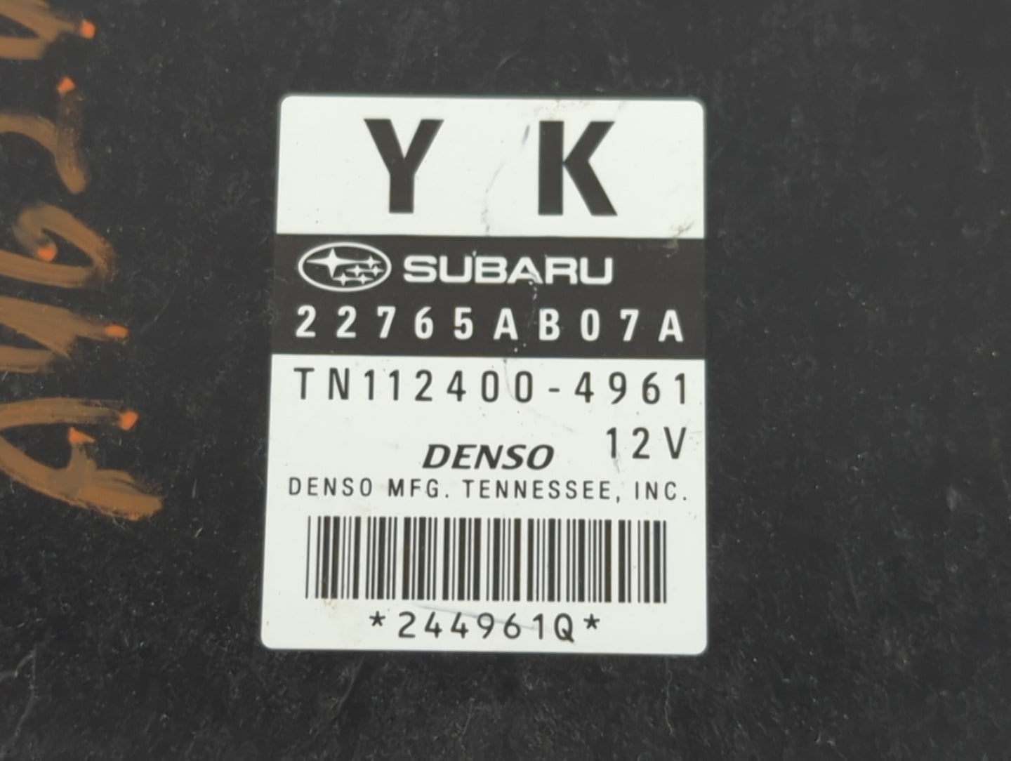 2011 Subaru Legacy PCM Engine Control Computer ECU ECM PCU OEM P/N:TN112400-4961 22765AB07A Fits OEM Used Auto Parts - Oemus