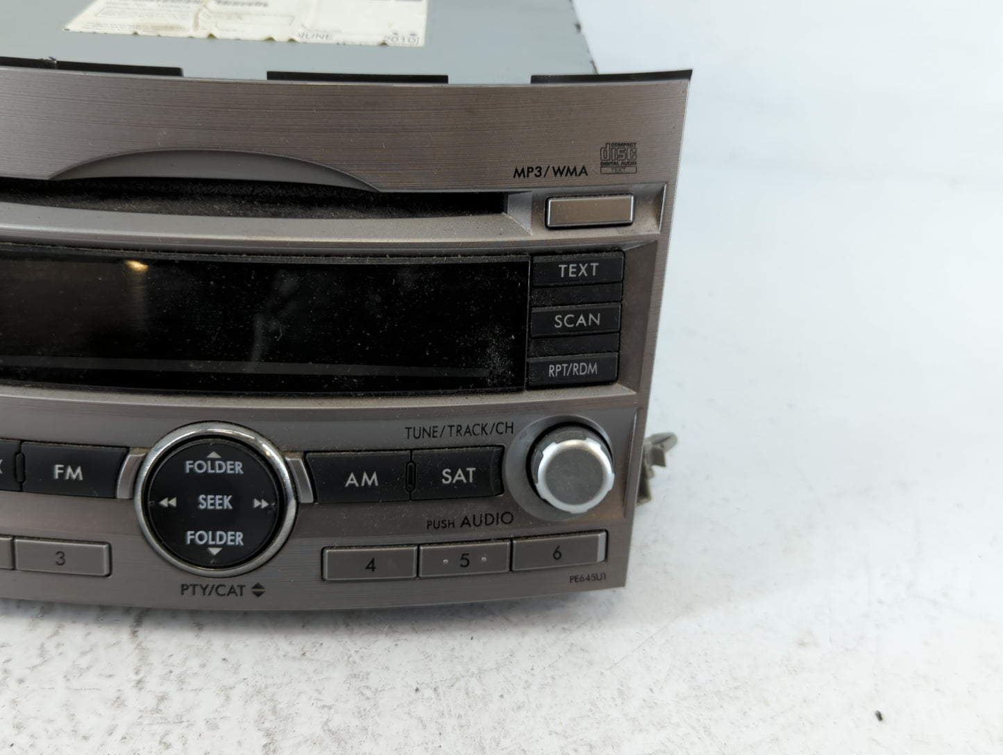 2010-2012 Subaru Legacy Radio AM FM Cd Player Receiver Replacement P/N:86201AJ64A Fits Fits 2010 2011 2012 OEM Used Auto Par