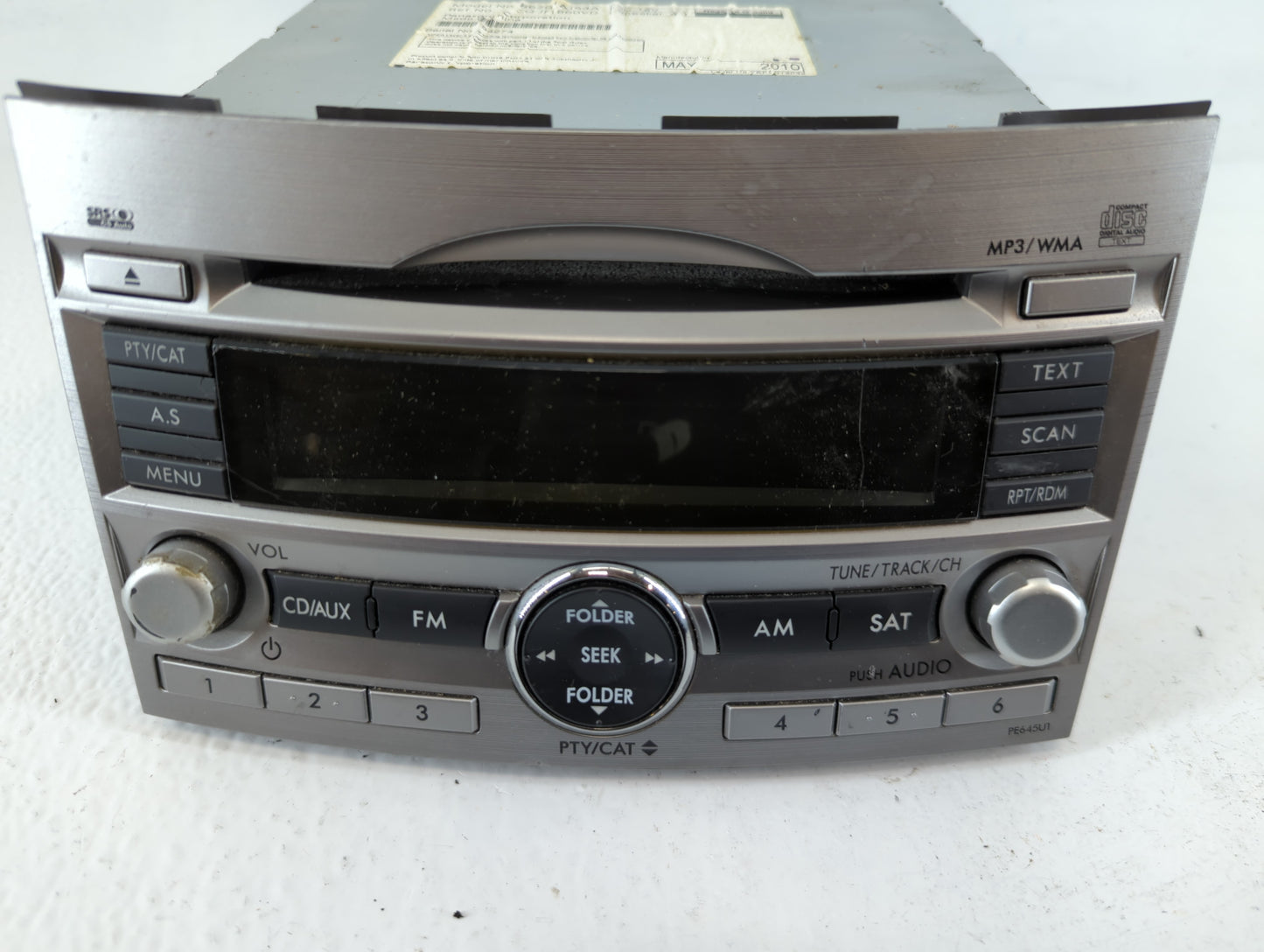2010-2012 Subaru Legacy Radio AM FM Cd Player Receiver Replacement P/N:86201AJ64A Fits Fits 2010 2011 2012 OEM Used Auto Par