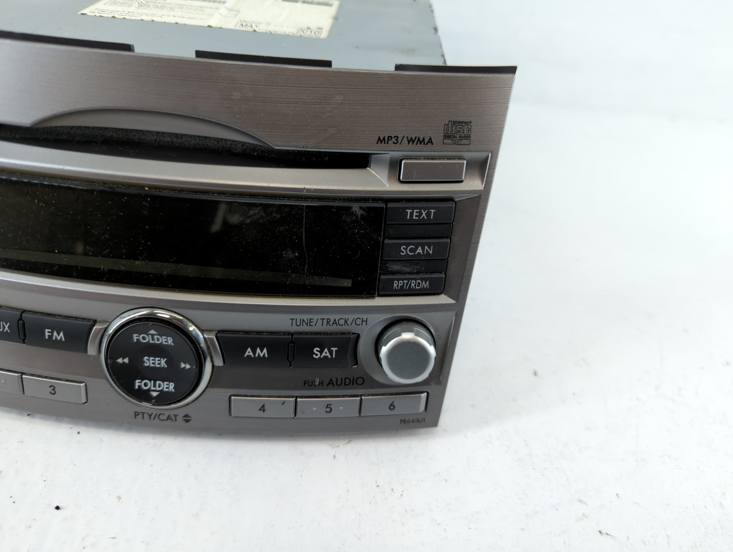 2010-2012 Subaru Legacy Radio AM FM Cd Player Receiver Replacement P/N:86201AJ64A Fits Fits 2010 2011 2012 OEM Used Auto Par