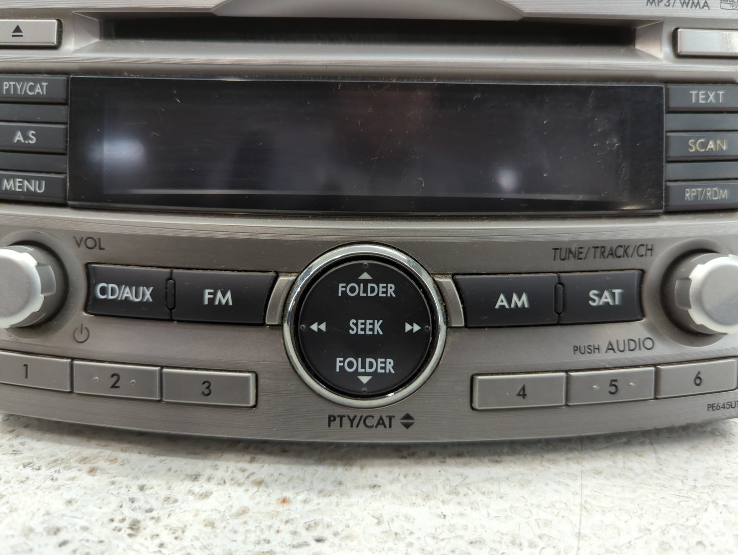 2010-2012 Subaru Legacy Radio AM FM Cd Player Receiver Replacement P/N:86201AJ64A Fits Fits 2010 2011 2012 OEM Used Auto Par