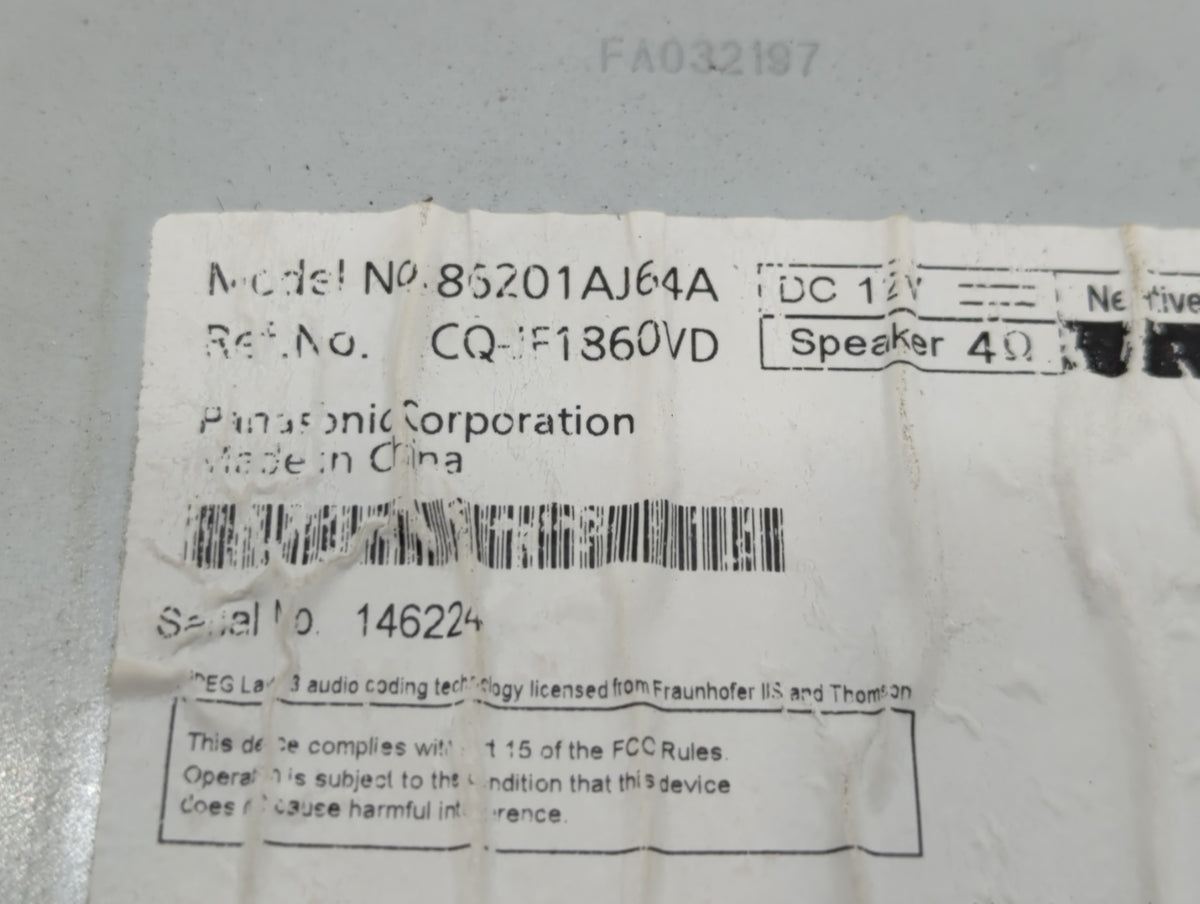 2010-2012 Subaru Legacy Am Fm Cd Player Radio Receiver 744303 - Oemusedautoparts1.com