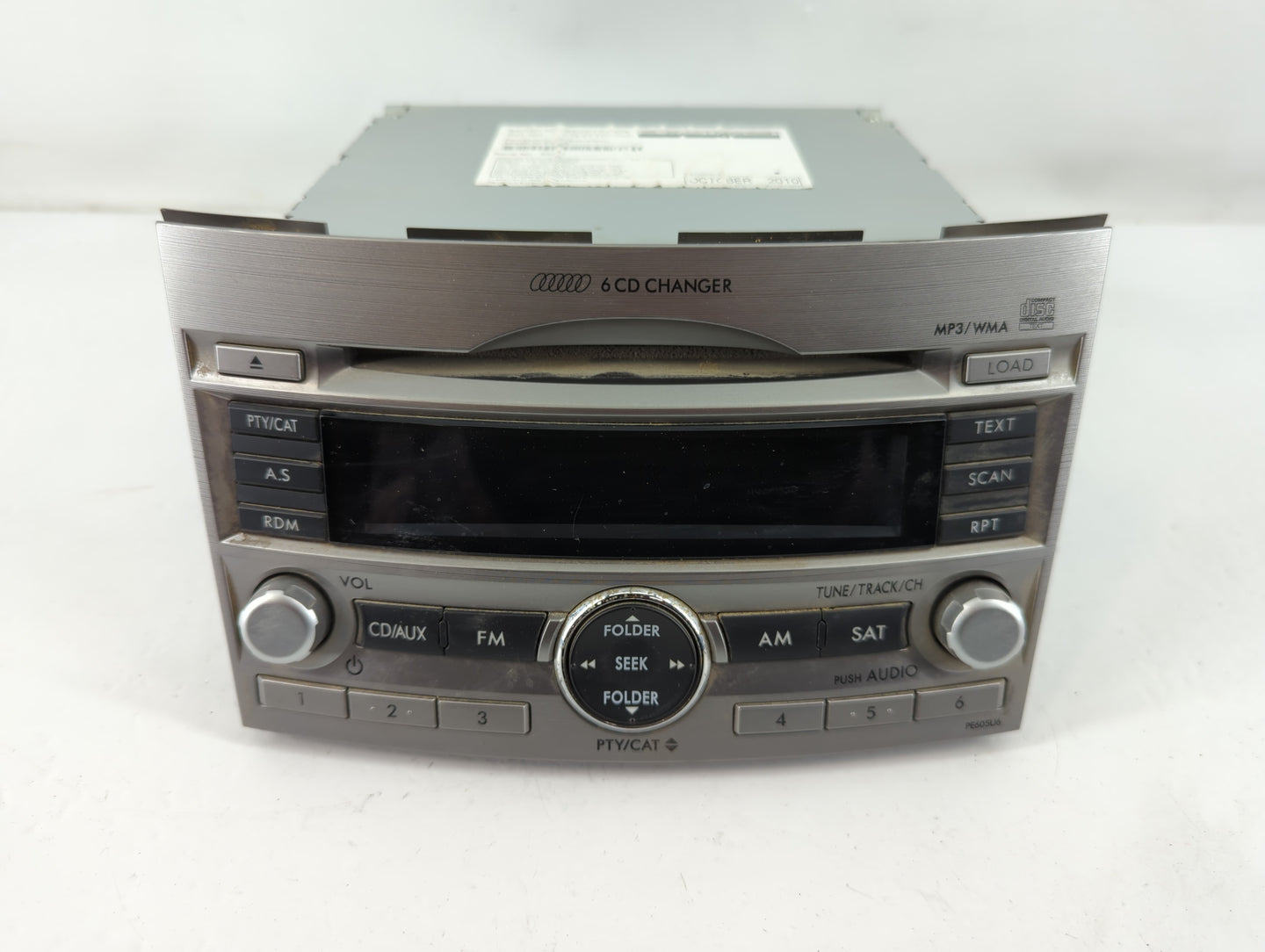 2010-2012 Subaru Legacy Radio AM FM Cd Player Receiver Replacement P/N:86201AJ50A Fits Fits 2010 2011 2012 OEM Used Auto Par