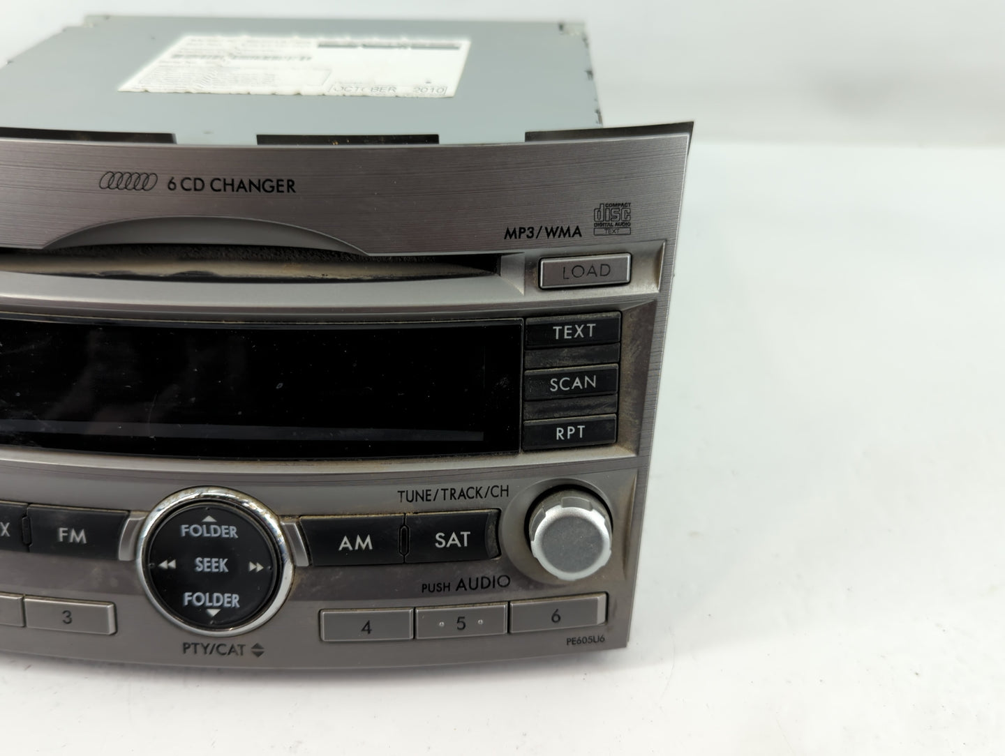 2010-2012 Subaru Legacy Radio AM FM Cd Player Receiver Replacement P/N:86201AJ50A Fits Fits 2010 2011 2012 OEM Used Auto Par