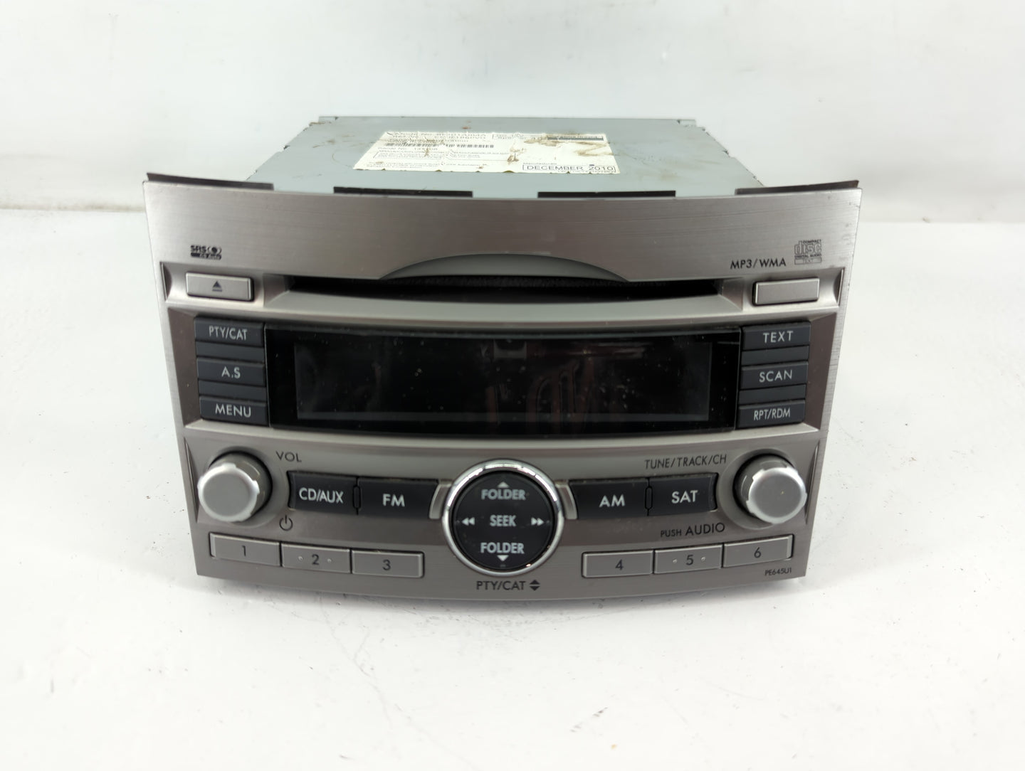2010-2012 Subaru Legacy Radio AM FM Cd Player Receiver Replacement P/N:86201 AJ64A Fits Fits 2010 2011 2012 OEM Used Auto Pa