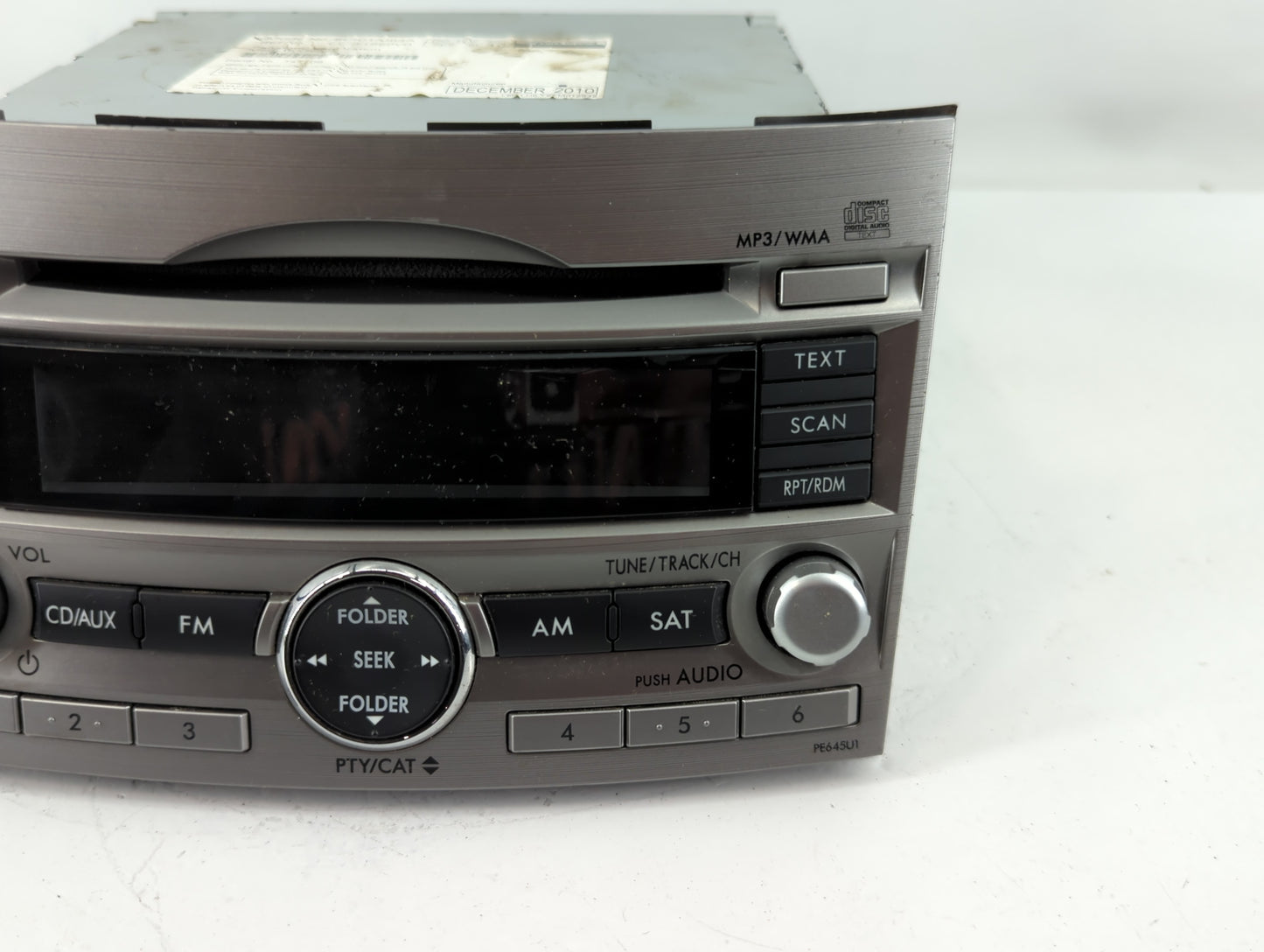 2010-2012 Subaru Legacy Radio AM FM Cd Player Receiver Replacement P/N:86201 AJ64A Fits Fits 2010 2011 2012 OEM Used Auto Pa