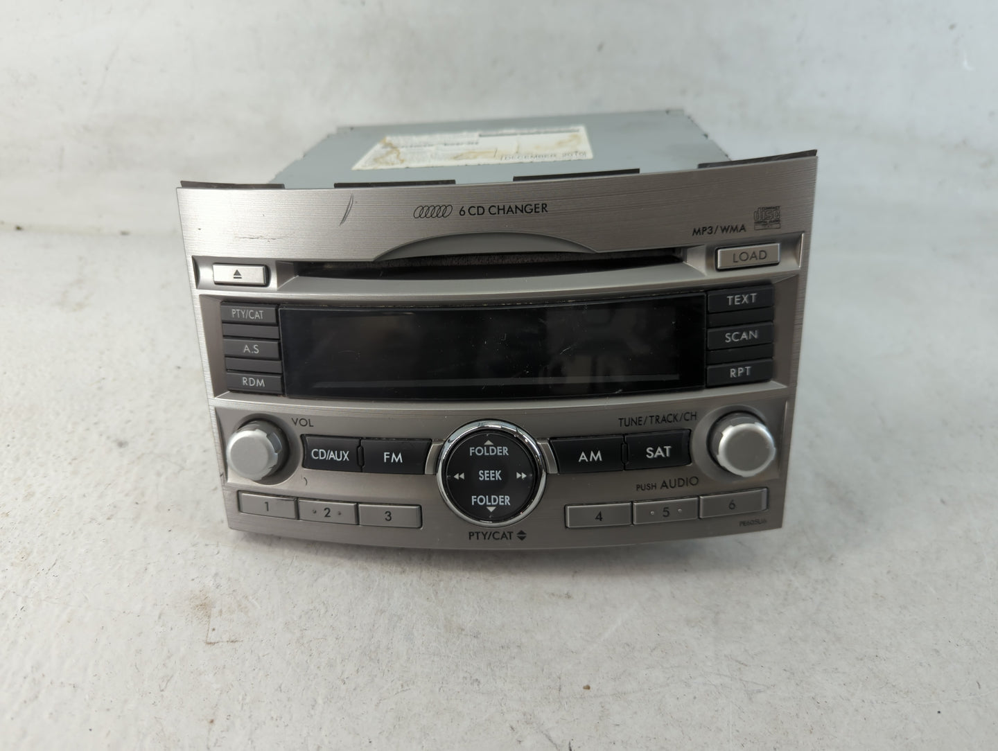 2010-2012 Subaru Legacy Radio AM FM Cd Player Receiver Replacement P/N:86201AJ60A Fits Fits 2010 2011 2012 OEM Used Auto Par