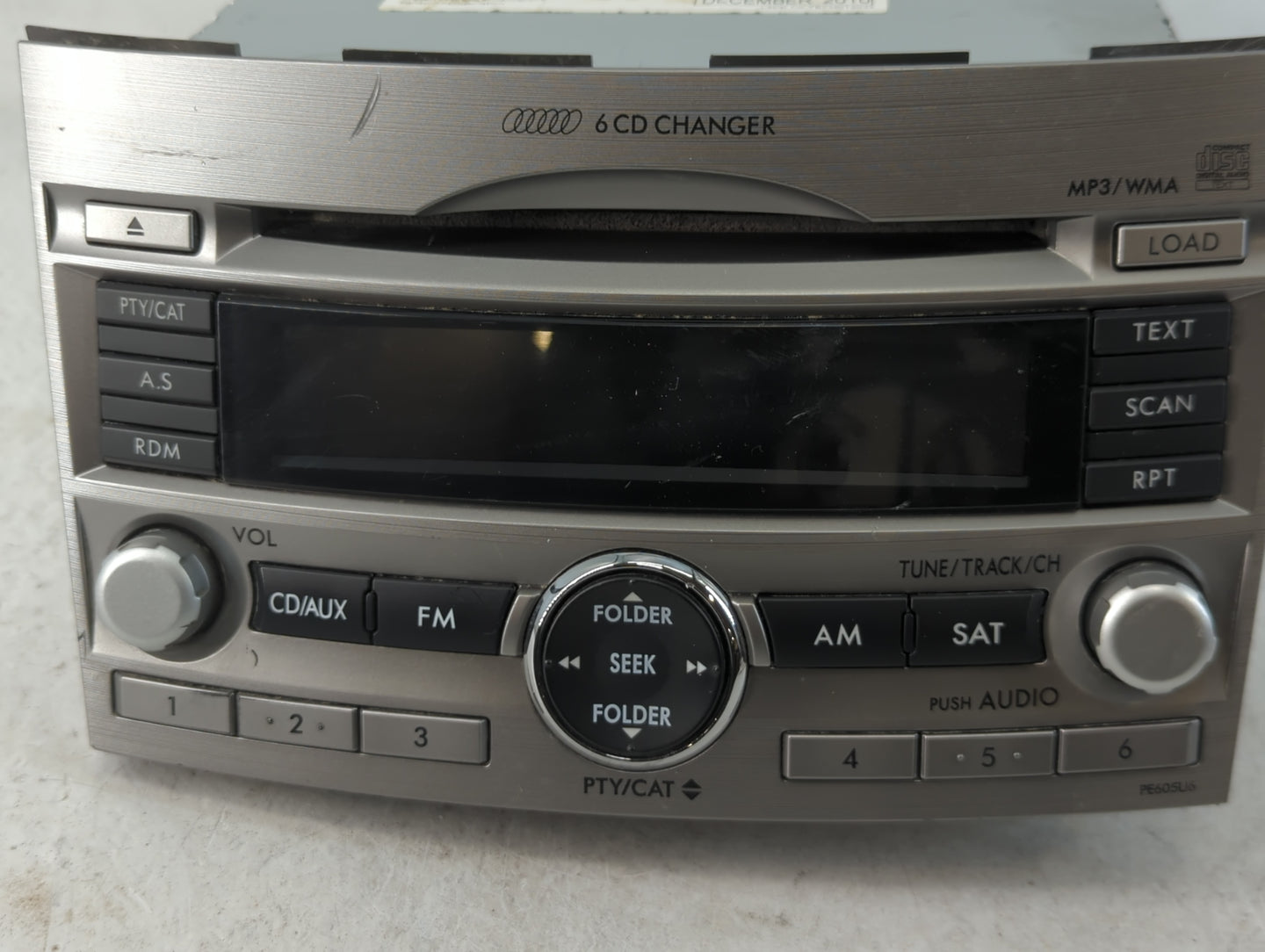 2010-2012 Subaru Legacy Radio AM FM Cd Player Receiver Replacement P/N:86201AJ60A Fits Fits 2010 2011 2012 OEM Used Auto Par