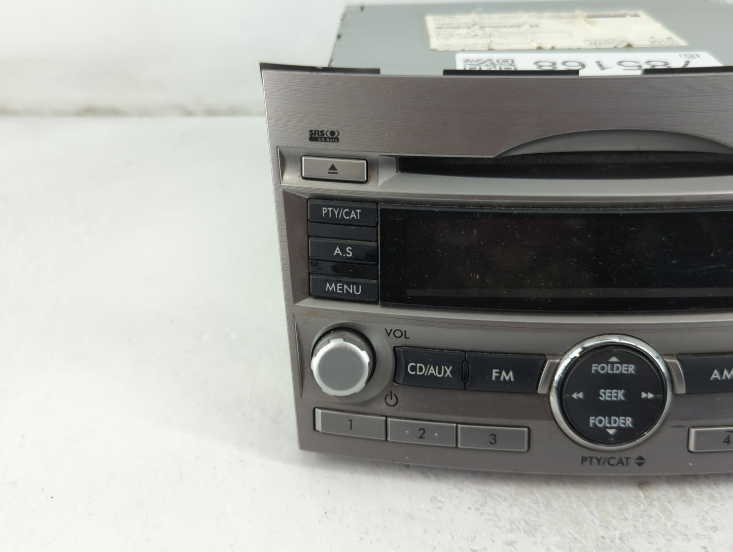 2010-2012 Subaru Legacy Radio AM FM Cd Player Receiver Replacement P/N:86201AJ64A Fits Fits 2010 2011 2012 OEM Used Auto Par