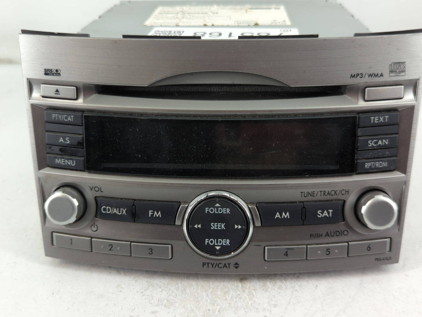 2010-2012 Subaru Legacy Radio AM FM Cd Player Receiver Replacement P/N:86201AJ64A Fits Fits 2010 2011 2012 OEM Used Auto Par