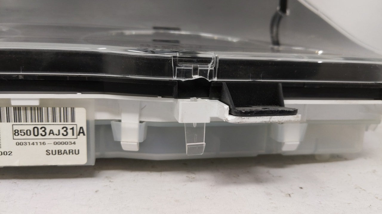 2011 Subaru Legacy Instrument Cluster Speedometer Gauges P/N:85003AJ31A Fits OEM Used Auto Parts - Oemusedautoparts1.com