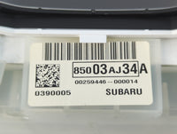 2011 Subaru Legacy Instrument Cluster Speedometer Gauges P/N:85003AJ34A Fits OEM Used Auto Parts - Oemusedautoparts1.com