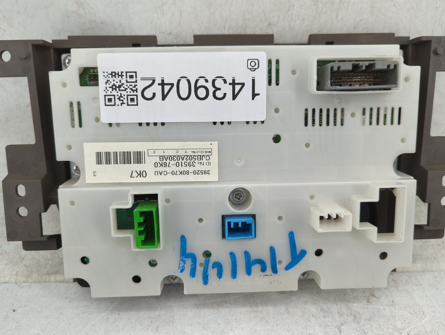 2011 Suzuki Vitara Climate Control Module Temperature AC/Heater Replacement P/N:39520-80K70-CAU Fits Fits 2010 OEM Used Auto