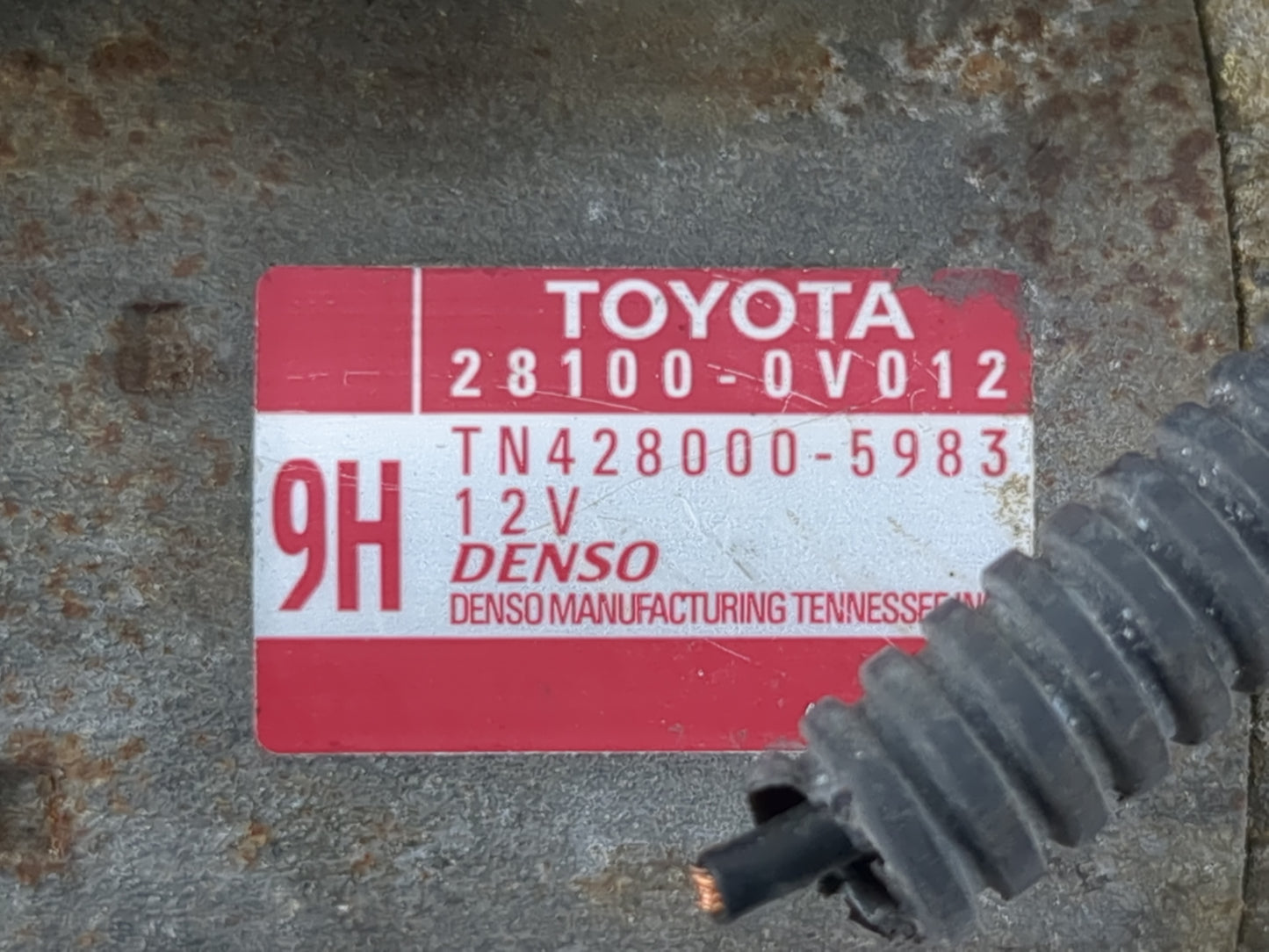 2010-2011 Toyota Camry Car Starter Motor Solenoid OEM P/N:TN428000-5983 28100-0V012 Fits OEM Used Auto Parts - Oemusedautopa