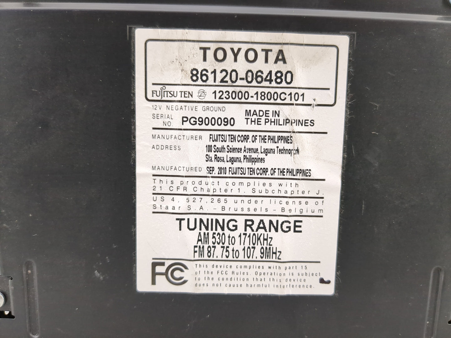 2011 Toyota Camry Radio AM FM Cd Player Receiver Replacement P/N:86120-06480 Fits OEM Used Auto Parts - Oemusedautoparts1.co