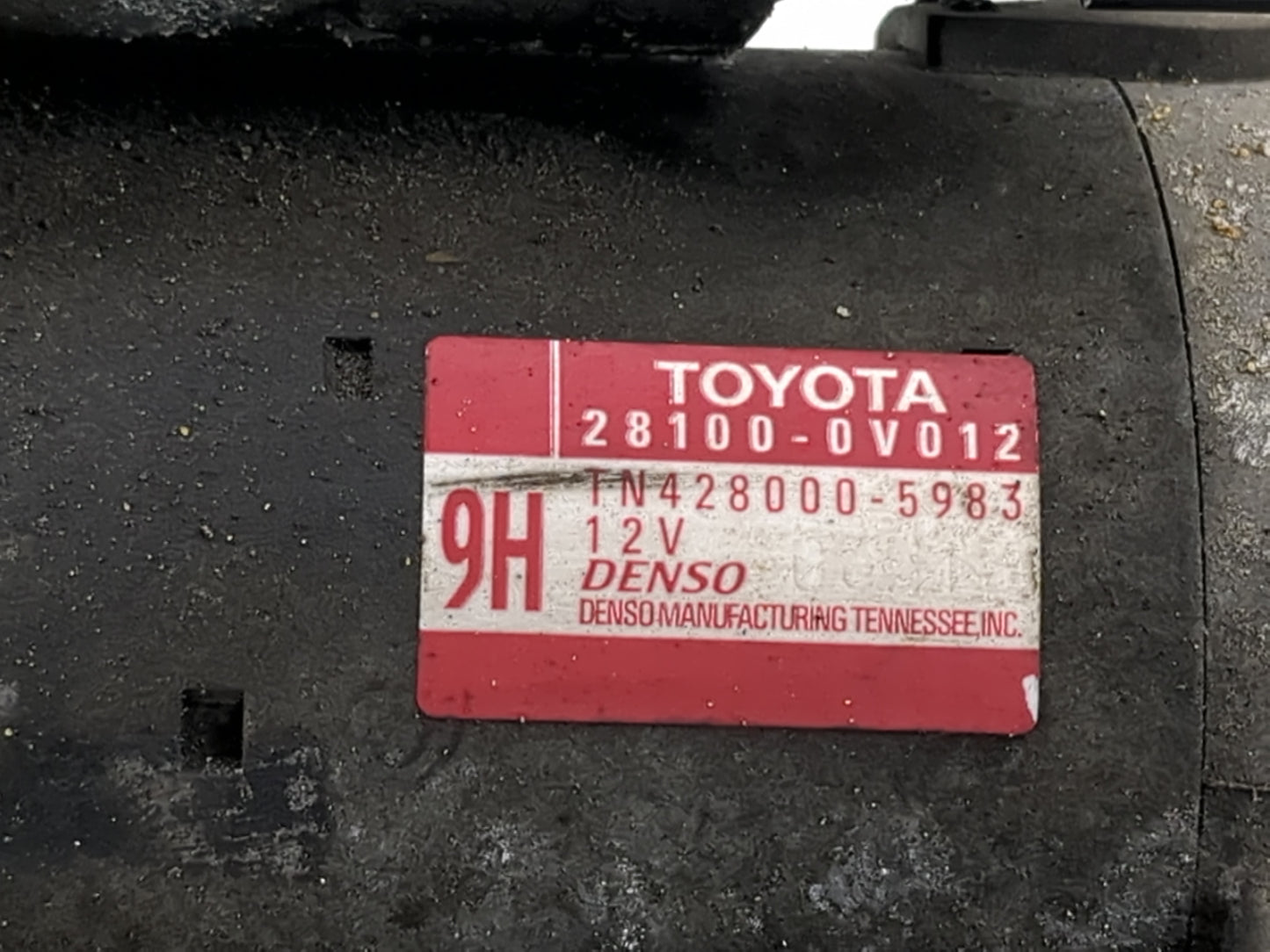 2010-2011 Toyota Camry Car Starter Motor Solenoid OEM P/N:TN428000-5983 28100-0V012 Fits OEM Used Auto Parts - Oemusedautopa