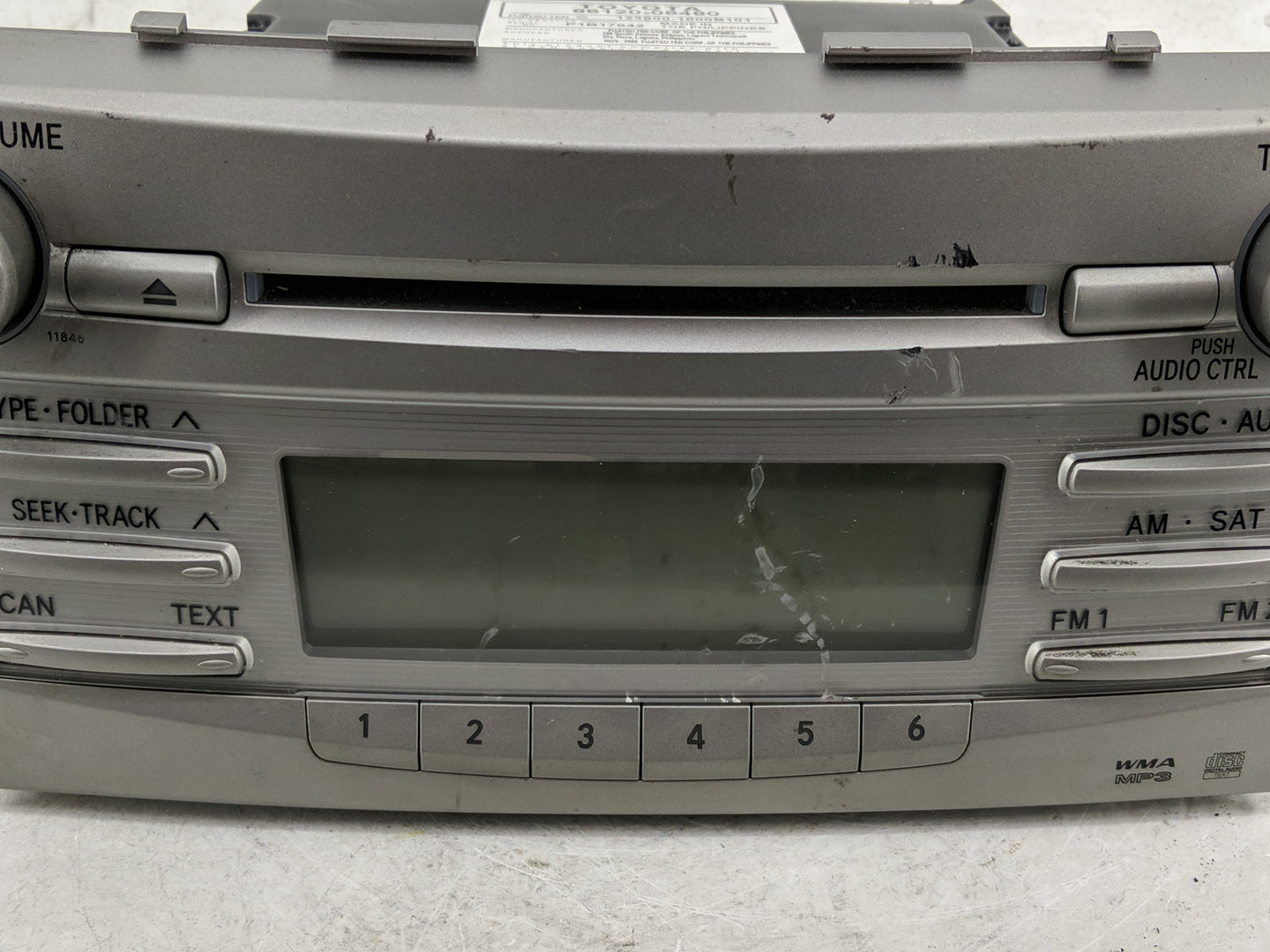 2010-2011 Toyota Camry Radio AM FM Cd Player Receiver Replacement P/N:123000-1800B101 86120-06480 Fits Fits 2010 2011 OEM Us
