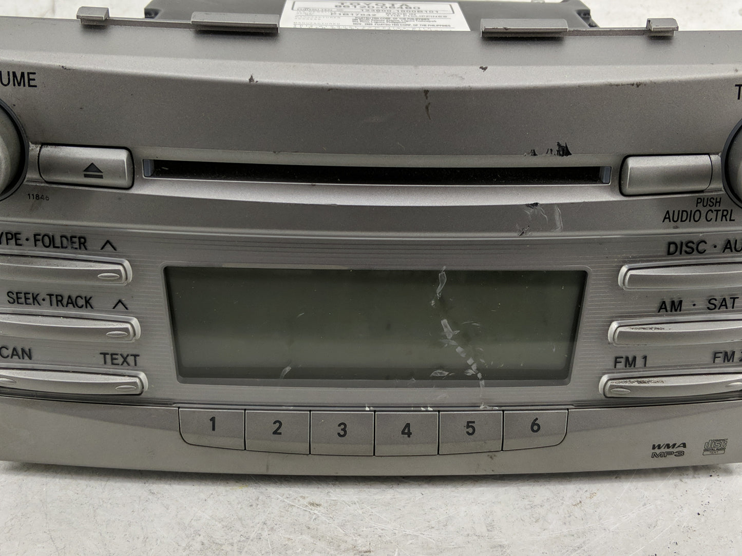 2010-2011 Toyota Camry Radio AM FM Cd Player Receiver Replacement P/N:123000-1800B101 86120-06480 Fits Fits 2010 2011 OEM Us
