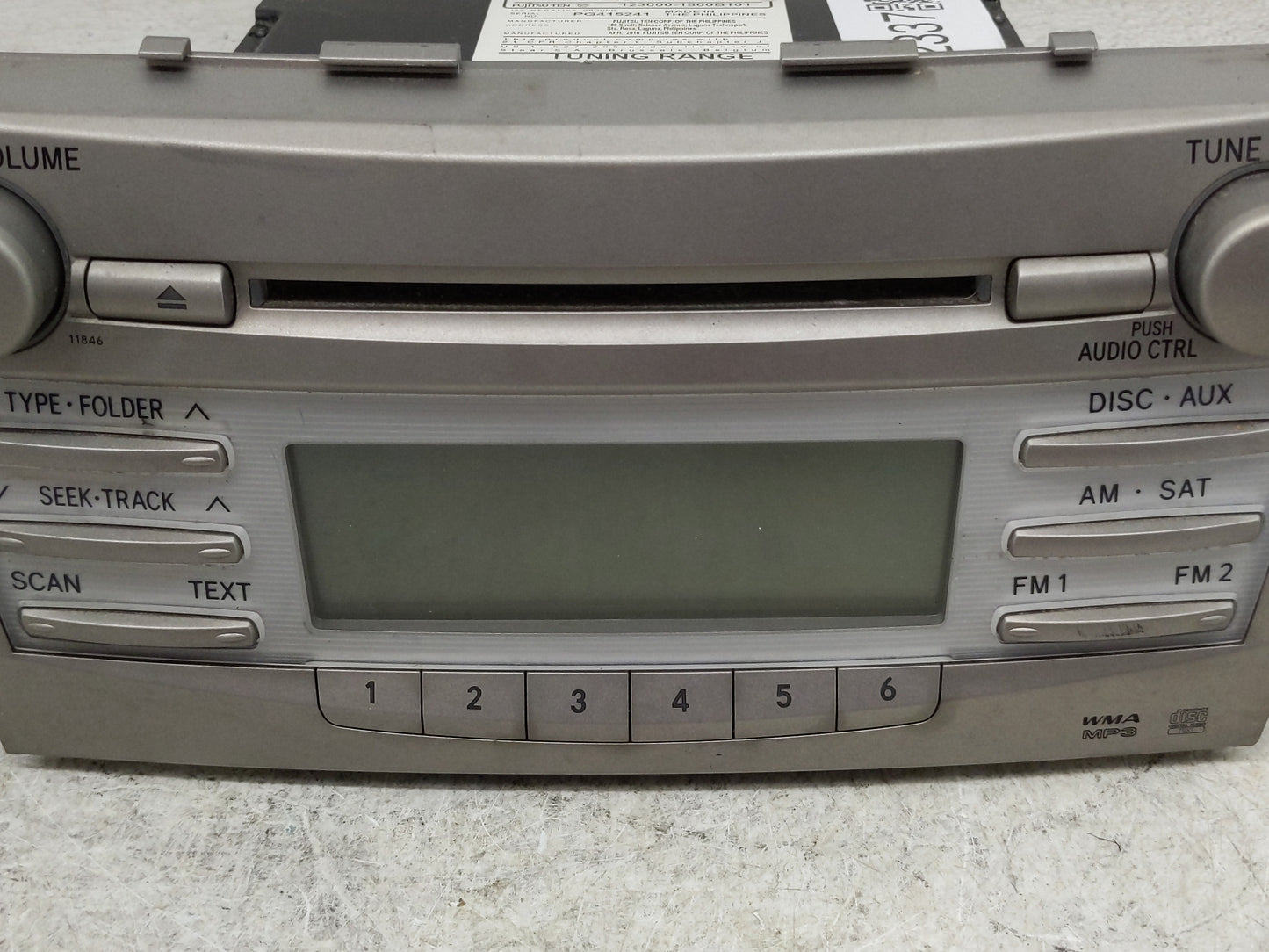 2010-2011 Toyota Camry Radio AM FM Cd Player Receiver Replacement P/N:86120-06480 Fits Fits 2010 2011 OEM Used Auto Parts - 
