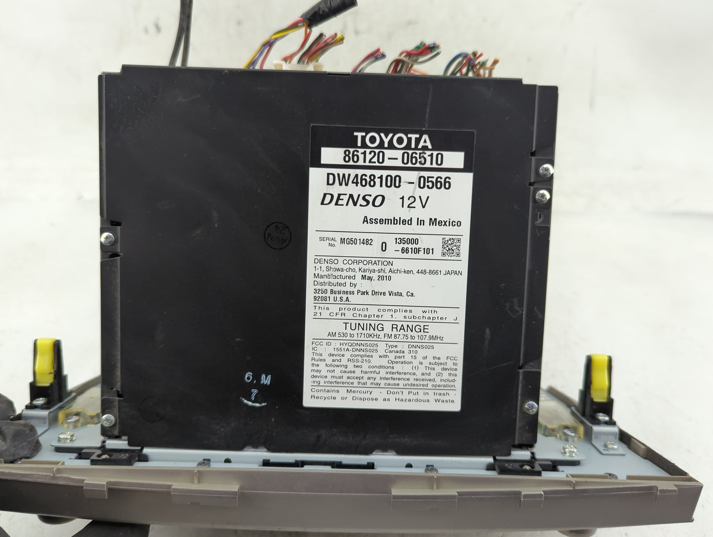 2011 Toyota Camry Radio AM FM Cd Player Receiver Replacement P/N:86120-06510 Fits Fits 2006 2007 2008 2009 2010 OEM Used Aut