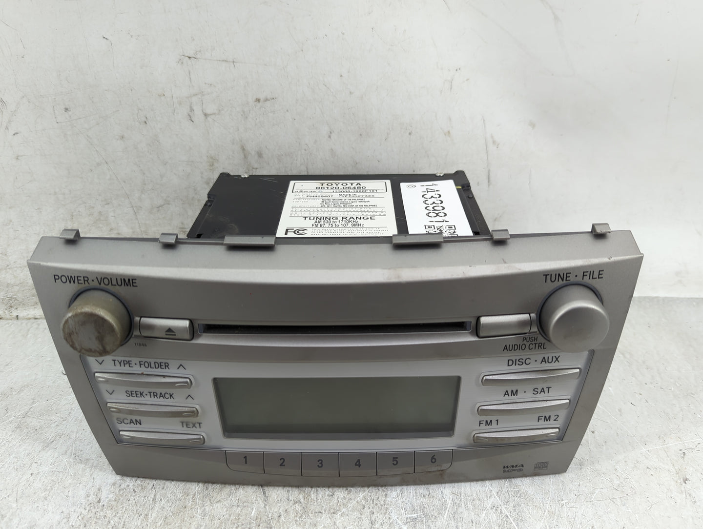 2010-2011 Toyota Camry Radio AM FM Cd Player Receiver Replacement P/N:86120-06480 123000-1800F101, PH409407 Fits Fits 2010 2