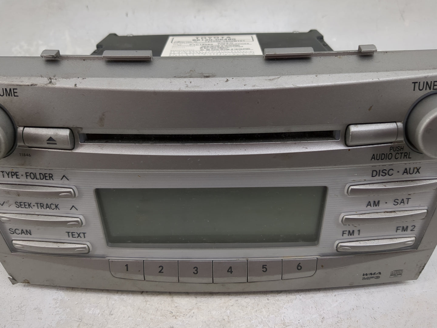 2010-2011 Toyota Camry Radio AM FM Cd Player Receiver Replacement P/N:86120-06480 123000-1800B101 Fits Fits 2010 2011 OEM Us