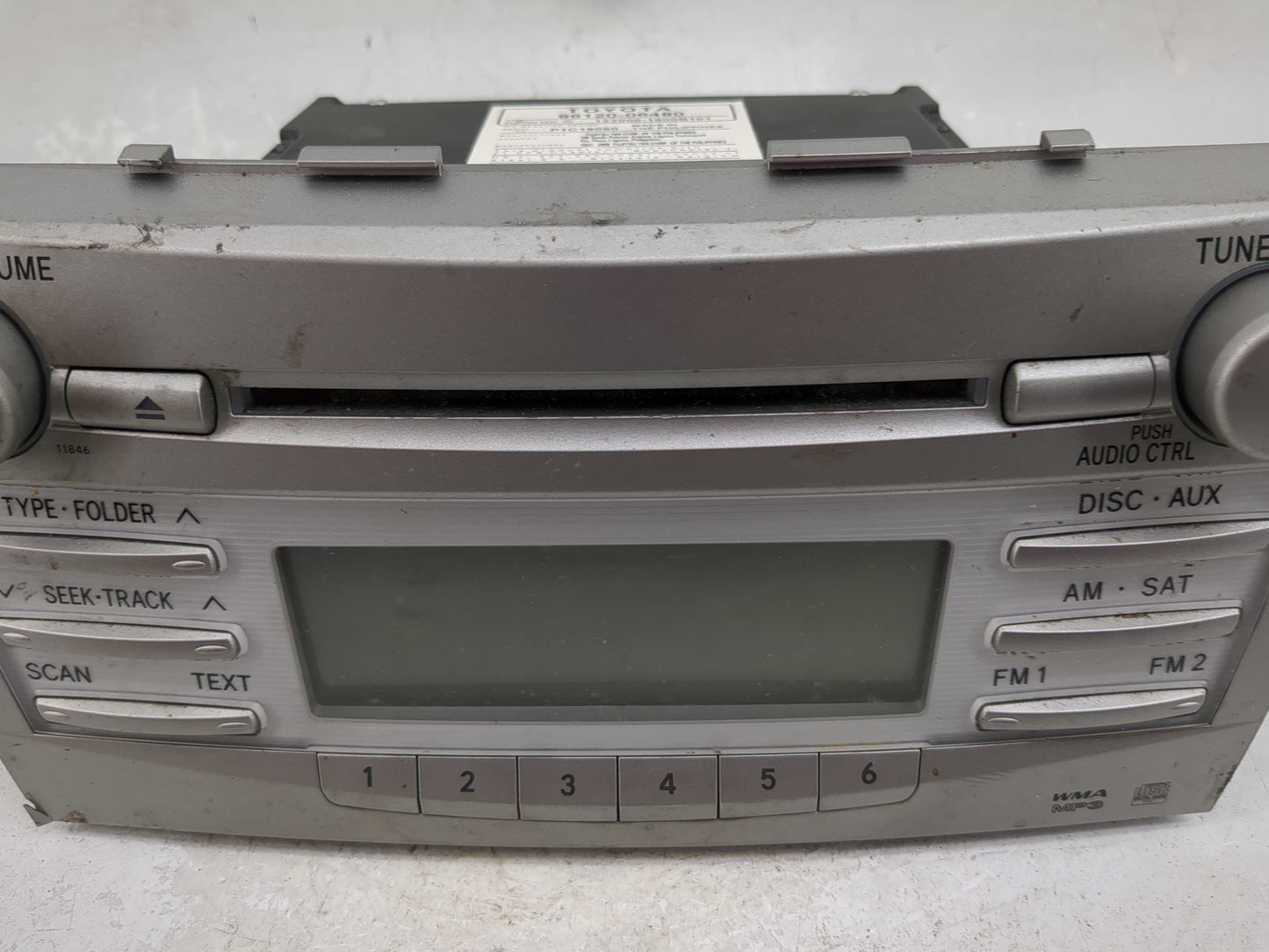2010-2011 Toyota Camry Radio AM FM Cd Player Receiver Replacement P/N:86120-06480 123000-1800B101 Fits Fits 2010 2011 OEM Us