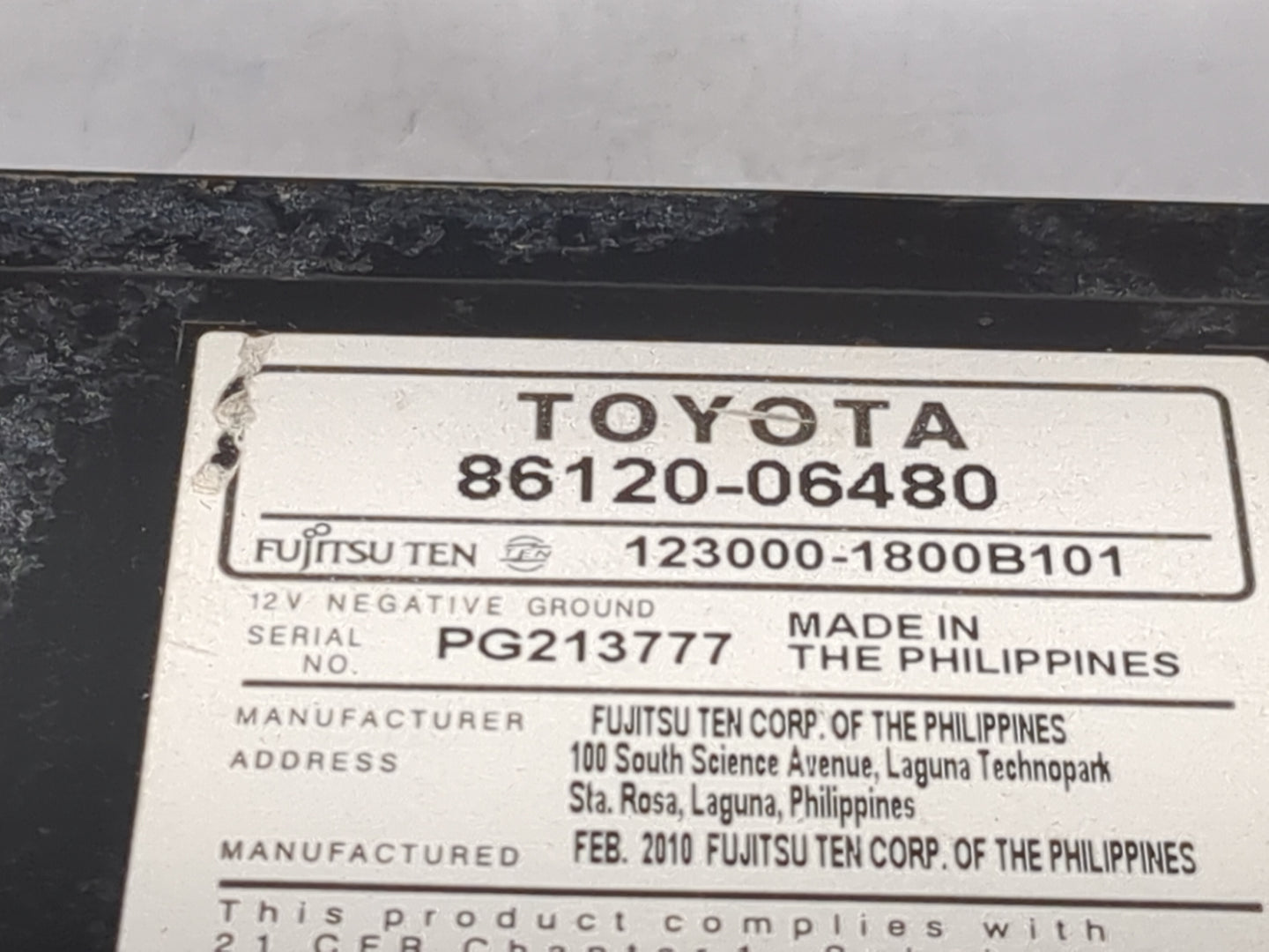 2010-2011 Toyota Camry Radio AM FM Cd Player Receiver Replacement P/N:86120-06480 123000-1800B101 Fits Fits 2010 2011 OEM Us