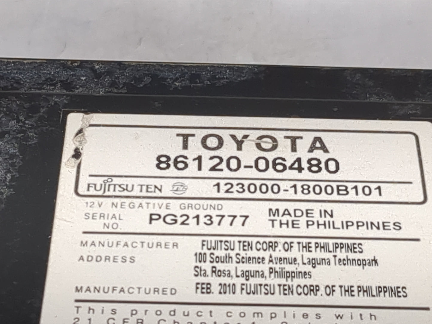 2010-2011 Toyota Camry Radio AM FM Cd Player Receiver Replacement P/N:86120-06480 123000-1800B101 Fits Fits 2010 2011 OEM Us