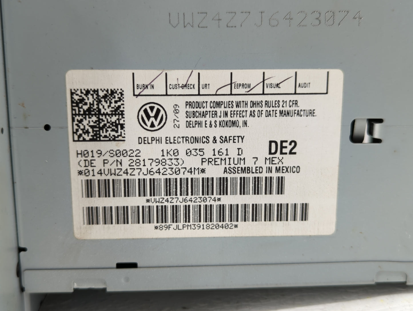 2011 Toyota Camry Radio AM FM Cd Player Receiver Replacement P/N:1K0 035 161 D 1K0 035 188 F Fits OEM Used Auto Parts - Oemu