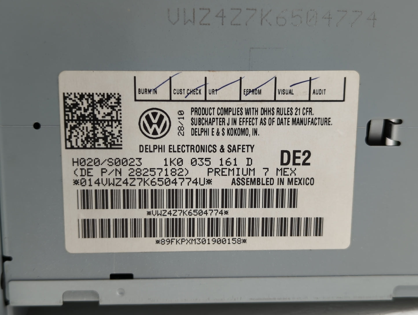 2011 Toyota Camry Radio AM FM Cd Player Receiver Replacement P/N:1K0 035 161 D 1K0 035 188 F Fits OEM Used Auto Parts - Oemu