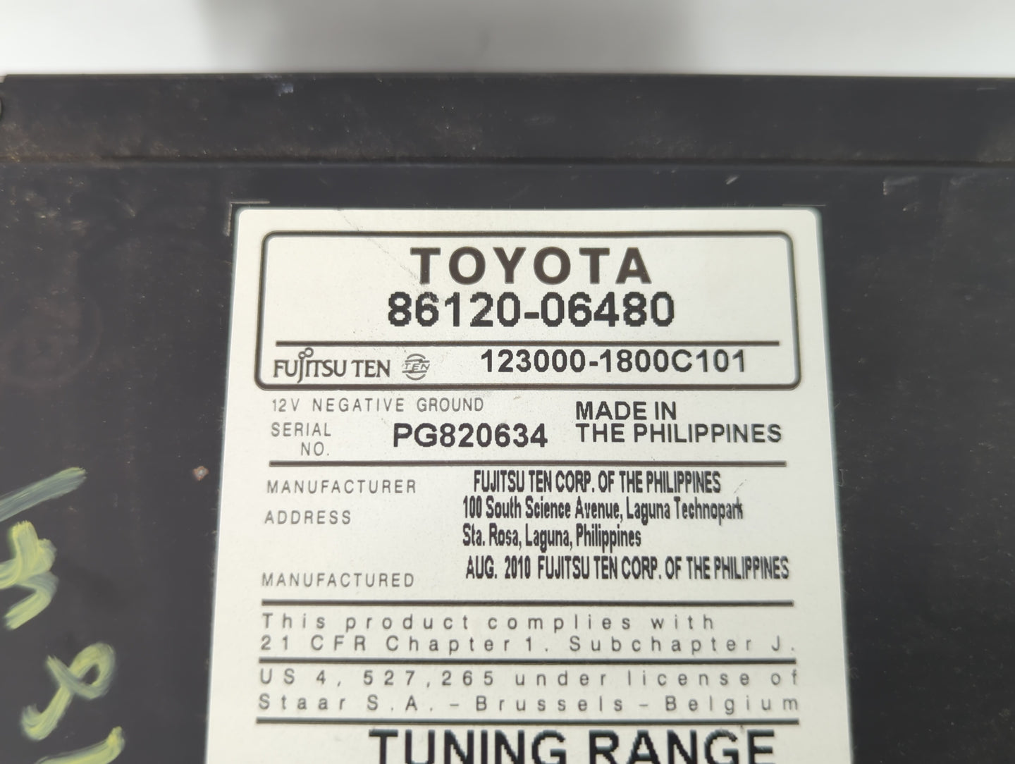 2010-2011 Toyota Camry Am Fm Cd Player Radio Receiver - Oemusedautoparts1.com