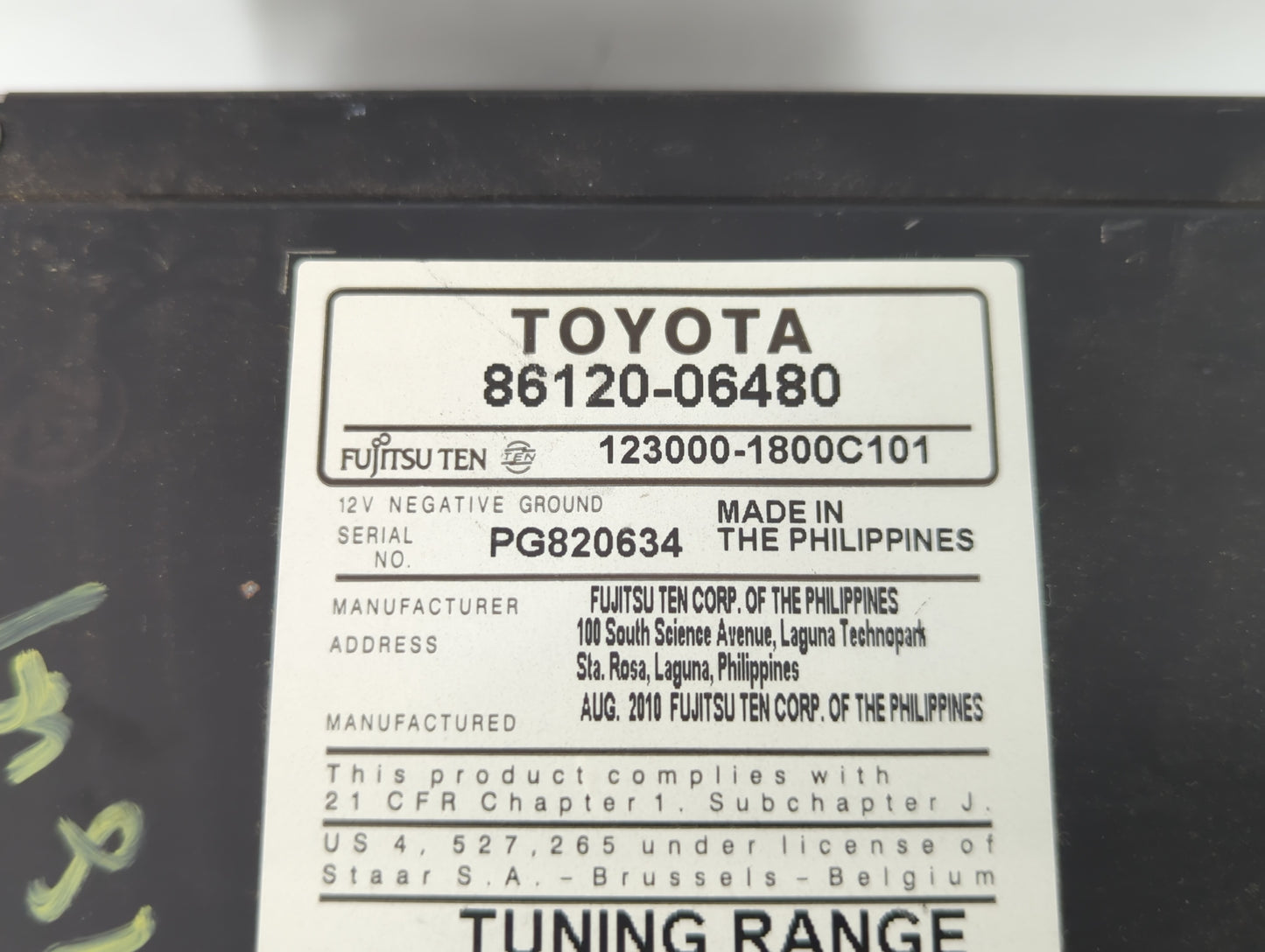 2010-2011 Toyota Camry Am Fm Cd Player Radio Receiver - Oemusedautoparts1.com