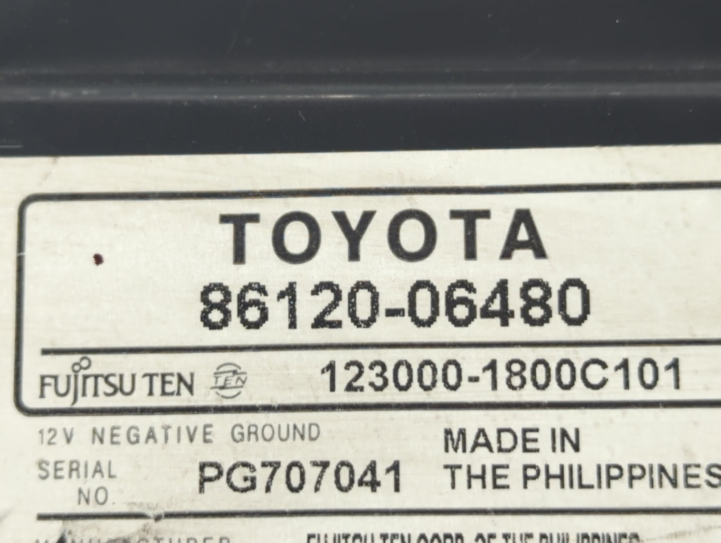 2010-2011 Toyota Camry Am Fm Cd Player Radio Receiver - Oemusedautoparts1.com