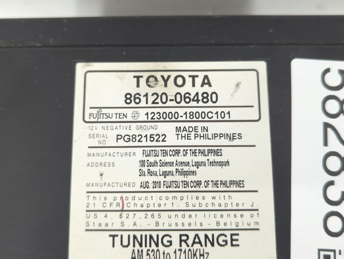2010-2011 Toyota Camry Am Fm Cd Player Radio Receiver 582838 - Oemusedautoparts1.com