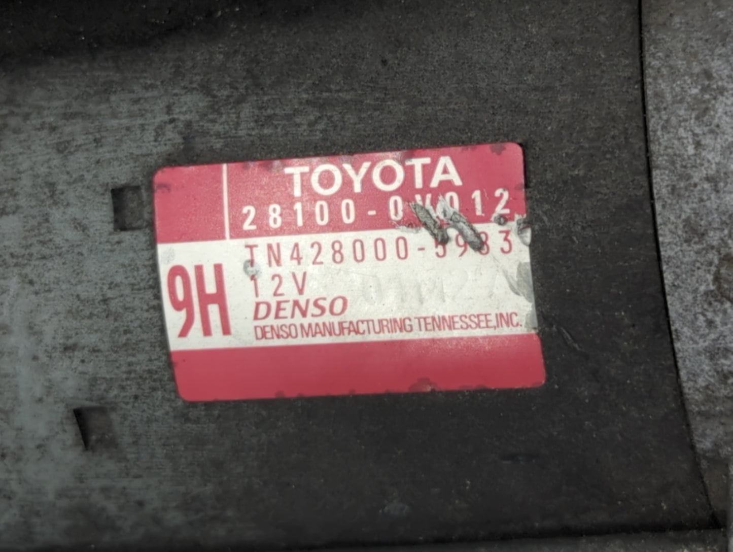 2010-2011 Toyota Camry Car Starter Motor Solenoid OEM P/N:TN428000-5983 28100-0V012 Fits OEM Used Auto Parts - Oemusedautopa