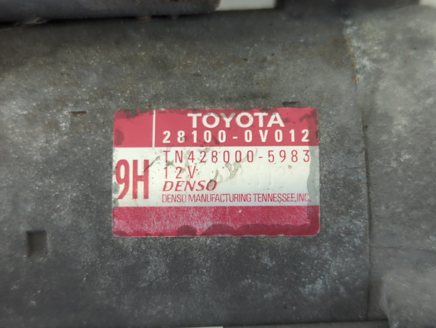 2010-2011 Toyota Camry Car Starter Motor Solenoid OEM P/N:TN428000-5983 28100-0A012 Fits OEM Used Auto Parts - Oemusedautopa