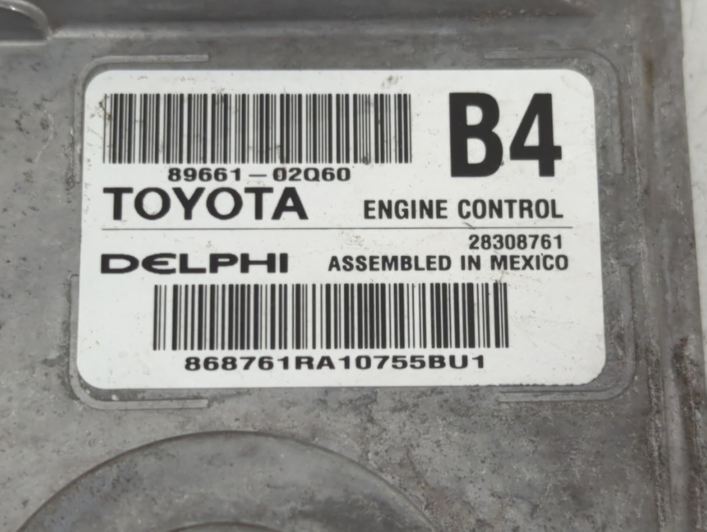 2011 Toyota Corolla PCM Engine Control Computer ECU ECM PCU OEM P/N:89661-02Q60 Fits OEM Used Auto Parts - Oemusedautoparts1