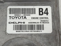 2011 Toyota Corolla PCM Engine Control Computer ECU ECM PCU OEM P/N:89661-02Q60 Fits OEM Used Auto Parts - Oemusedautoparts1