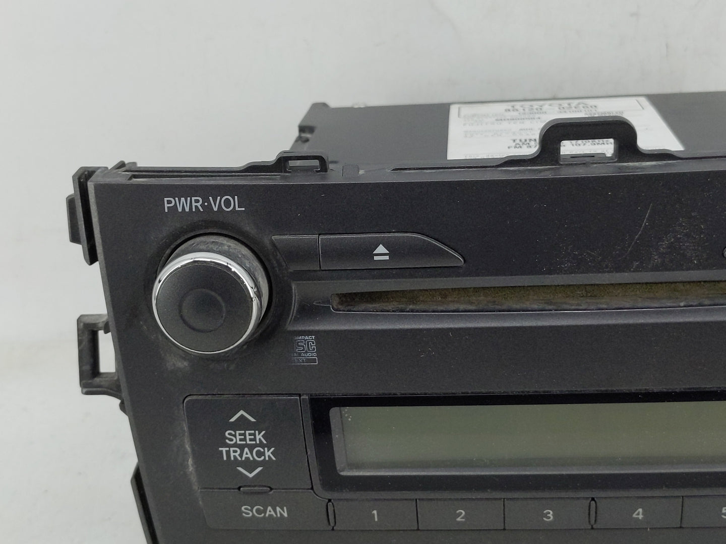 2011 Toyota Corolla Radio AM FM Cd Player Receiver Replacement P/N:86120-02E60 Fits OEM Used Auto Parts - Oemusedautoparts1.