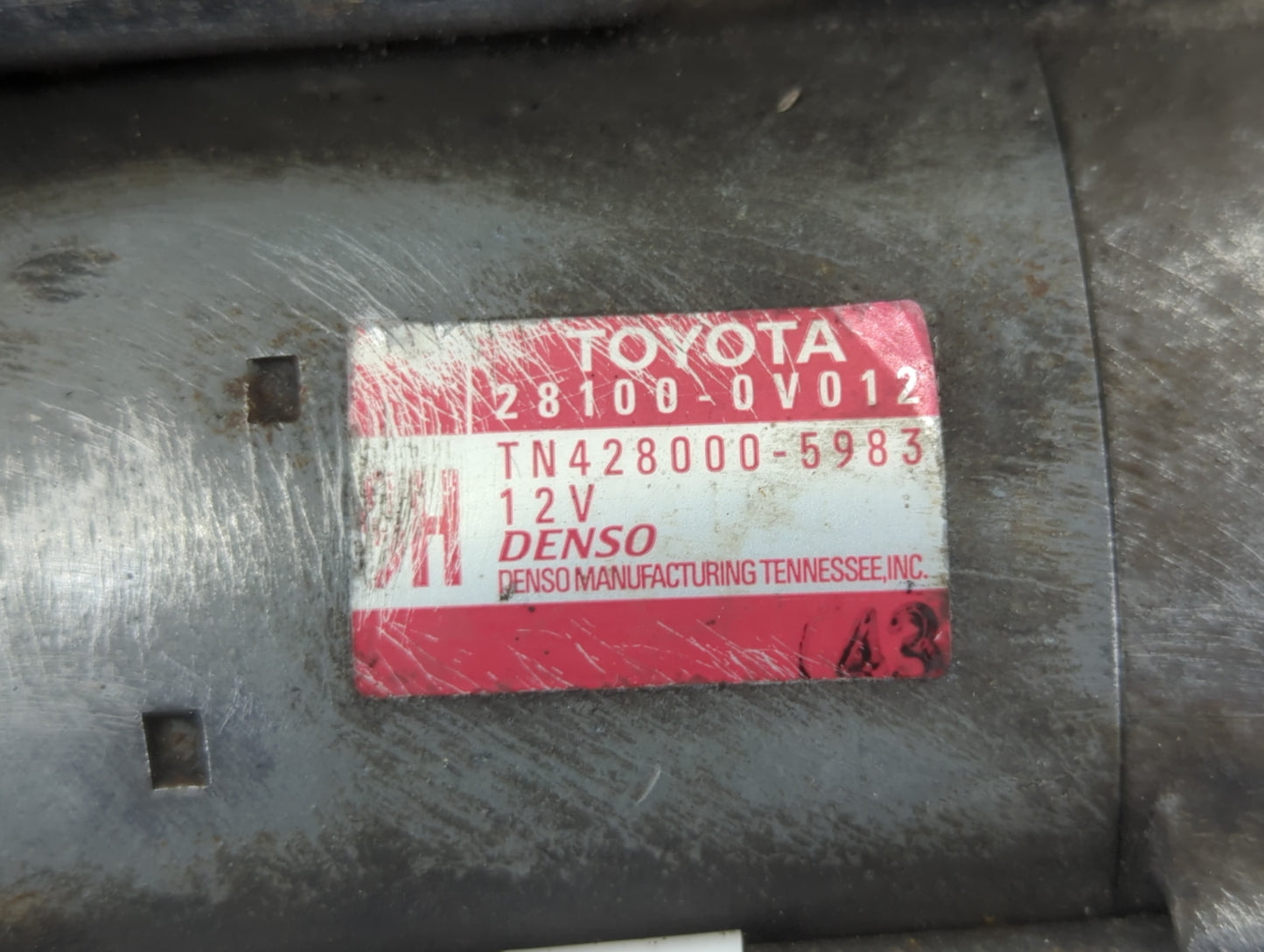 2009-2012 Toyota Highlander Car Starter Motor Solenoid OEM P/N:428000-5983 28100-0V012 Fits OEM Used Auto Parts - Oemusedaut